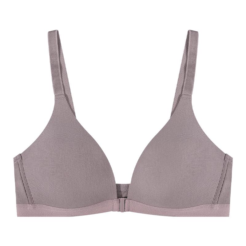 Sujetador sin costuras con cierre delantero para mujer Push Up Inalámbrico Sujetador Profundo V Color Sólido Ropa Interior Lencería Sexy Femenina