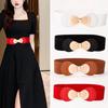 Women's New Fashion Bow Double Buckle Elastic Waist Belt - Versatile 6CM Wide Waistband Accessory for Dresses