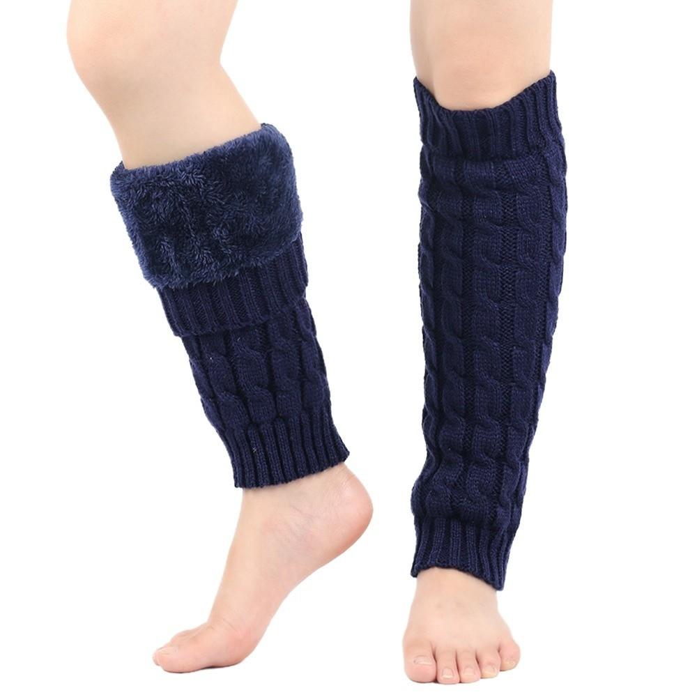 Foot Cover Winter Leg Warmers Knee High Knitted Leg Coverings Socks Fleece Leg Warmers  Women