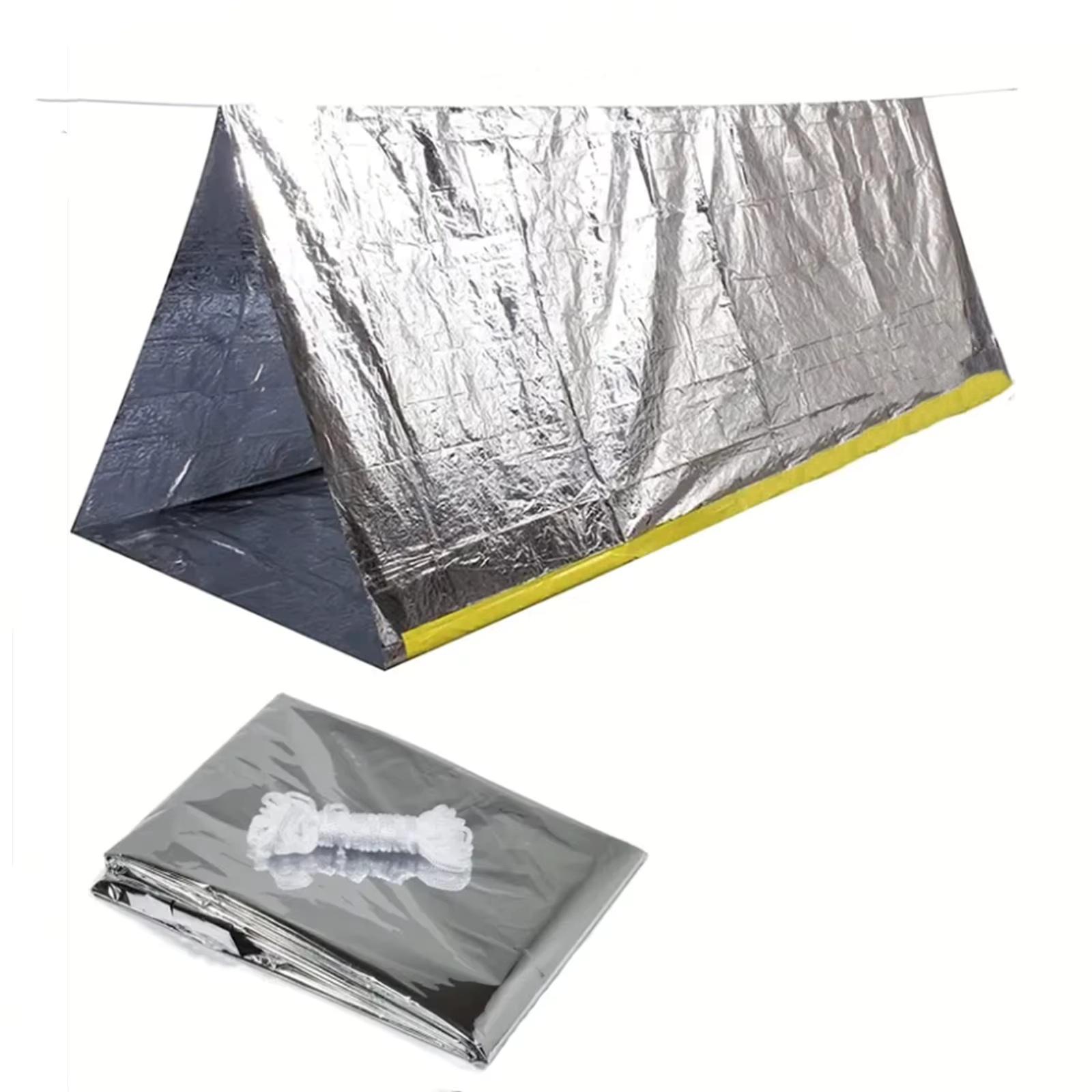 Emergency Shelter Bivy Survival Tent Tube Tent Sleeping Bag Waterproof Outdoor Sos Thermal Blanket Reusable