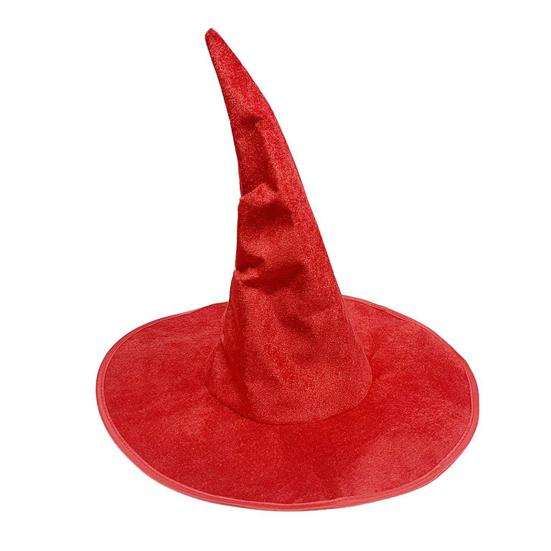 Velvet Witch Hat Sharp Corner Design Iron Wire Brim Role-Playing Themed Party Hat Halloween Costume Accessories