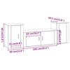 3 Piece TV Cabinet Set White Particleboard
