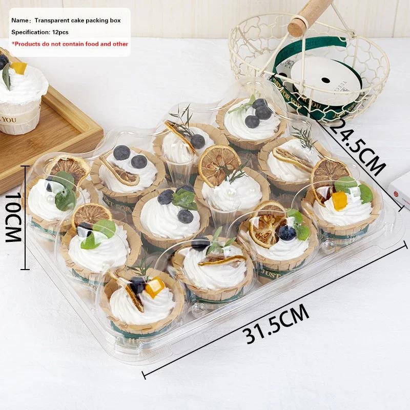 Clear Plastic Cupcake Boxes, Dome Muffin Cake Containers Individual Dessert Packaging Box For Bakery Birthday Party Takeaway