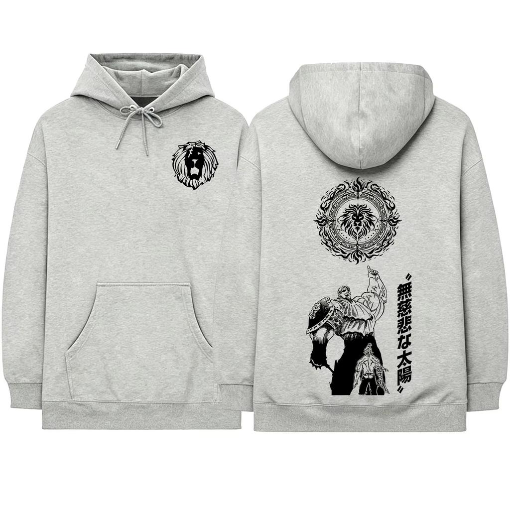Anime Seven Deadly Sins Escanor Graphic Hoodie Unisex Fleece Long Sleeve Loose Hoodie Women And Men Hoodies