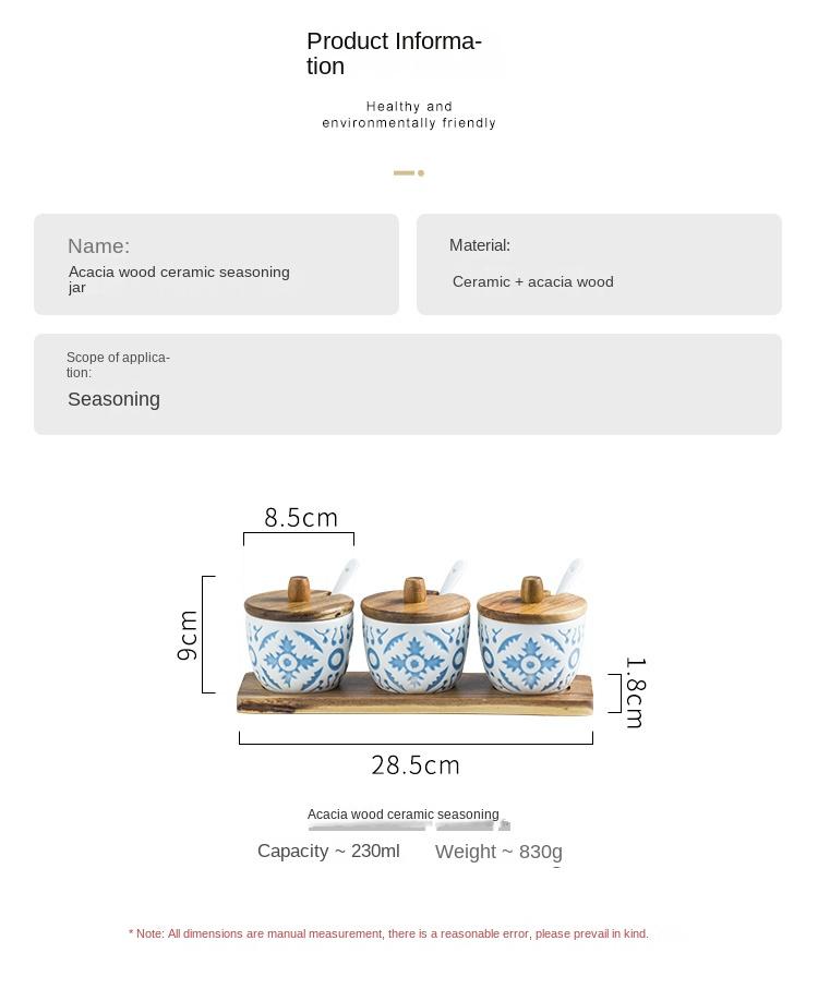 Retro Ceramic Seasoning Jars Salt and Pepper Shakers Kitchen Spice Tools Spice Organizer Jars Seasoning Box Kitchen Accessories