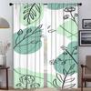 Concise Style Plants Blackout Curtain for Room 2 Panel Modern Living Room Curtains Tulle for Bedroom Shades Partition Kitchen