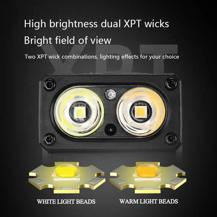 180° Powerful EDC LED Flashlight Portable Keychain Torch Sensor Headlamp Rechargeable Magnet Work Light Camping Fishing Lantern