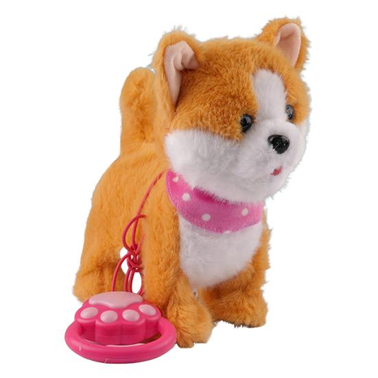 Interactive Walking Plush Puppy Toy with Touch Sensing Tongue Licking Motion Lifelike Sounds Electric Dog Plushie with Leash Simulation Stuffed Toy
