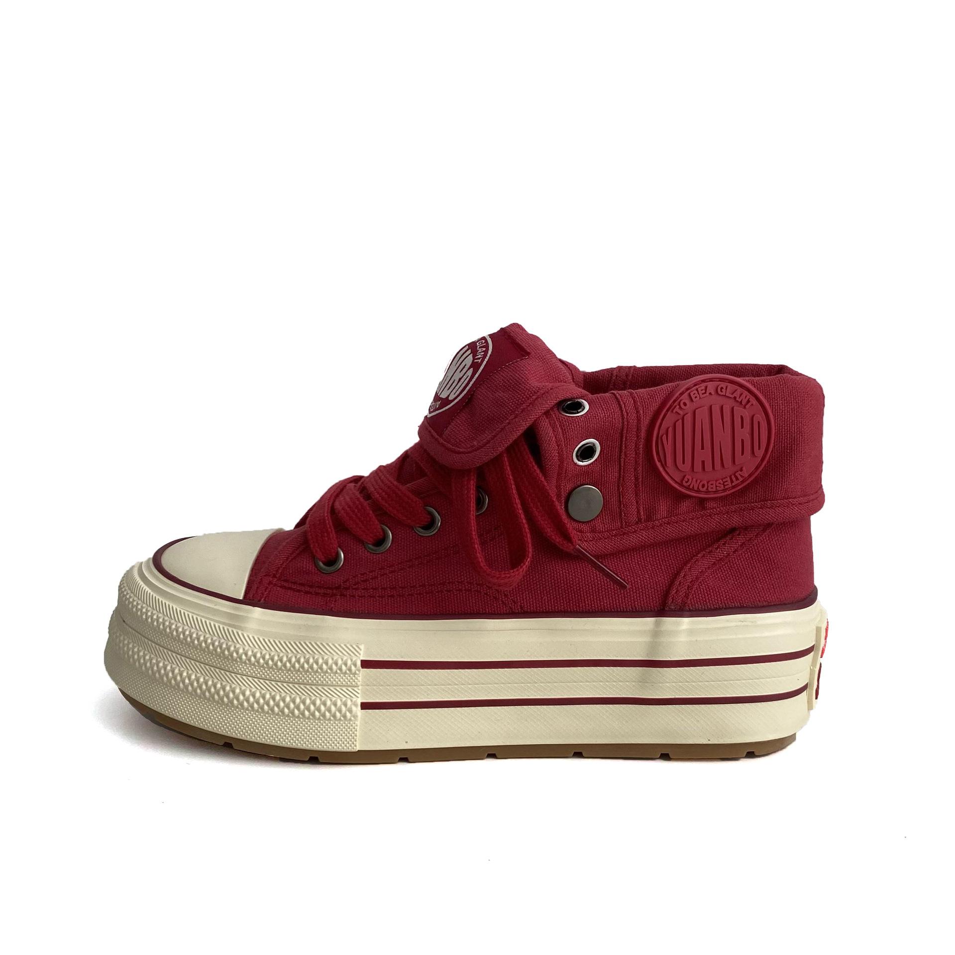 

Супер горячие двухсторонние парусиновые кеды с высоким верхом для женских новых туфель на платформе~ весенне-осенняя спортивная обувь 5293 40