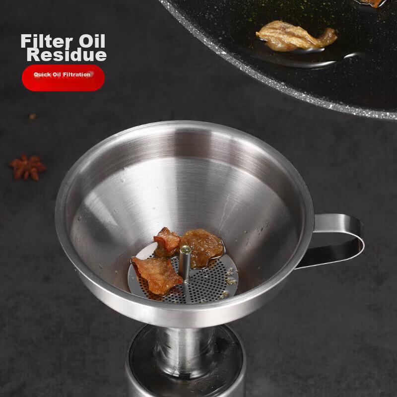 Jekero Thickened 316 Stainless Steel Funnel with Detachable Strainer, Food-Grade Large Size Kitchen Oil And Wine Funnel