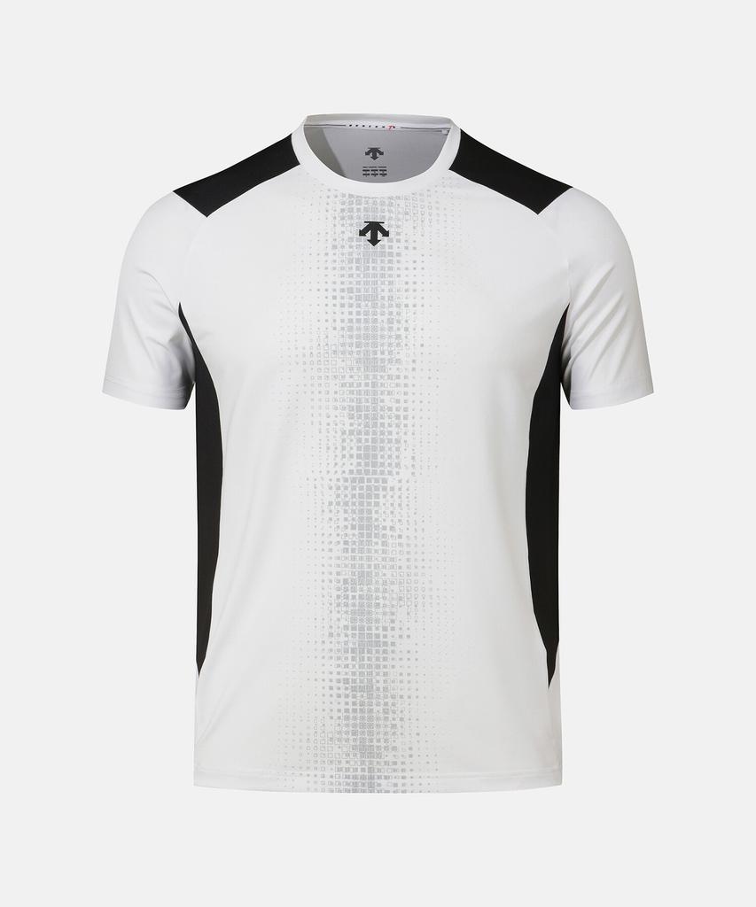 DESCENTE Men'S Colorblock Graphic Short Sleeve T-Shirt White Sr321Tts73 (B Type)