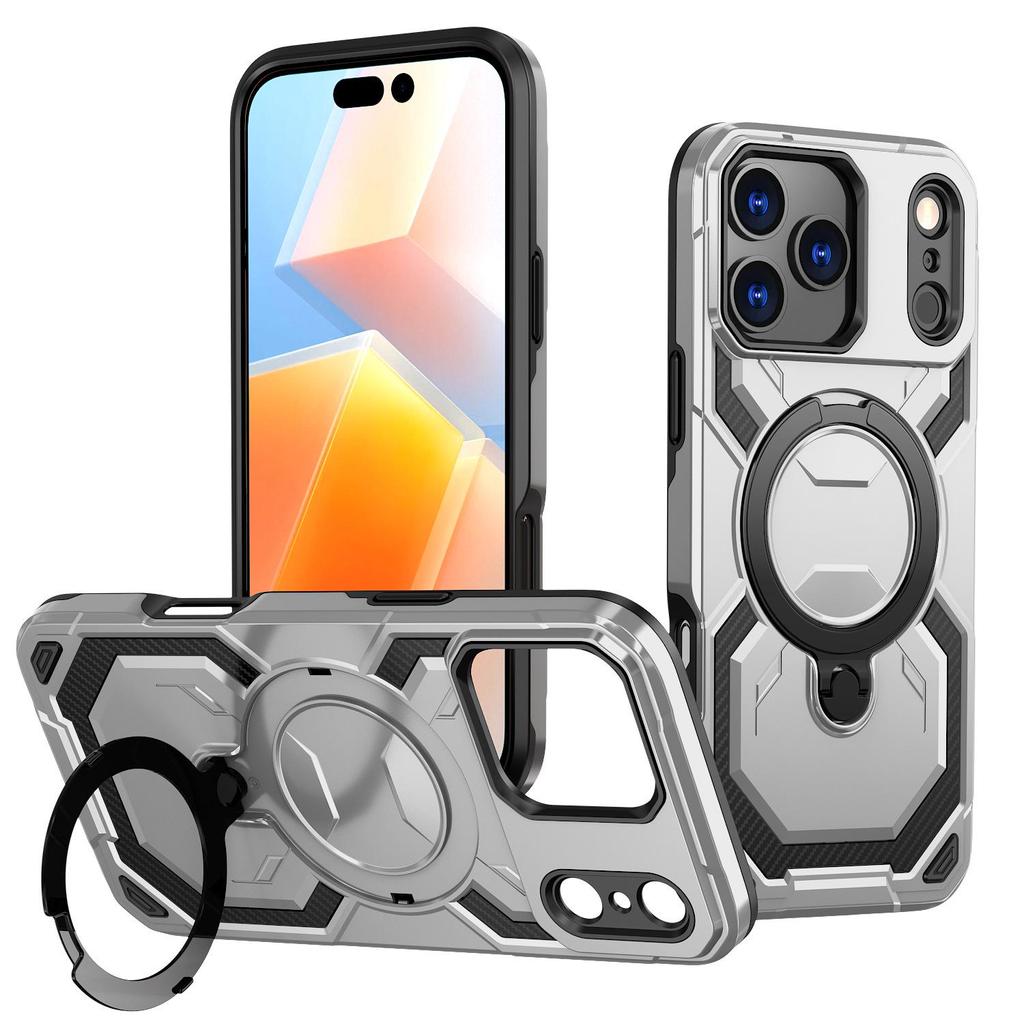iPhone 17 Pro Max 360° Dönebilen Standlı Kılıf - Darbeye Dayanıklı Manyetik Savaşçı