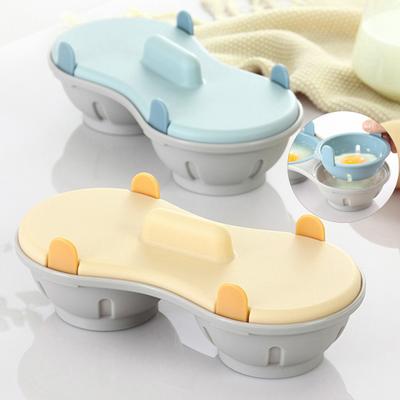 Forno a microonde doppio bracconiere per uova con coperchio cestello di scarico staccabile resistente al calore commestibile PP fornello per uova in camicia piroscafo gadget da cucina