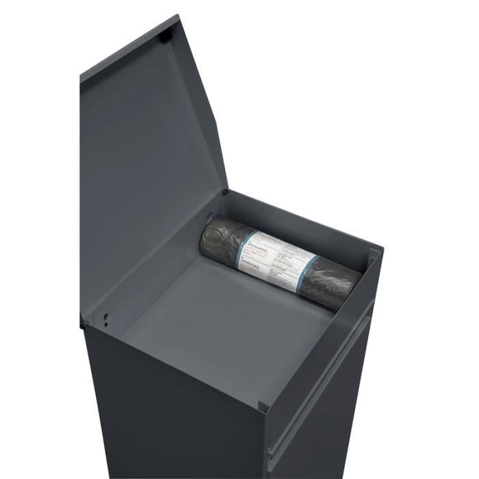 Arregui top cr224-b poubelle de recyclage en acier, poubelle de tri sélectif, 2 seaux, plateau multifonction, 2x17l (34l) anthracite