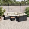 VidaXL Garden Lounge Set with Cushions 9 Pcs, Patio Sofas, Patio Furniture Set, Outdoor Furniture, Black 3225825