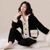 Coral Fleece Pajamas Women'S Autumn And Winter Fleece Thickened Warm Suit Winter Flannel Casual Can Be Worn Outside Loungewear