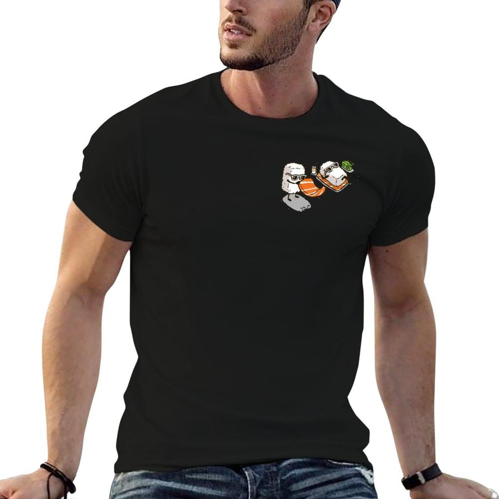 Sushi On The Beach Tshirt Basic Crew Neck Short Sleeve Top