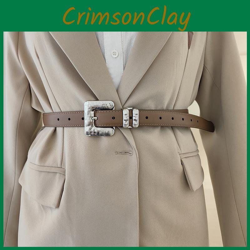 Minimalist Style Womens Derma Waist Belt Metal Pin Buckle Dress Shapewear Belt