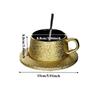 Tasse à café créative en céramique dépolie avec soucoupe, tasse de bureau de luxe, ensemble de tasses pour le thé de l'après-midi, vaisselle pour la maison