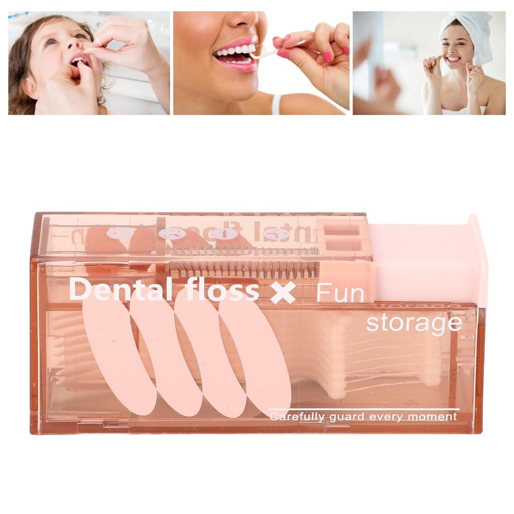 

3 Pcs Portable Dental Floss Dispenser Auto Popping Floss Pick Holder Travel розовый