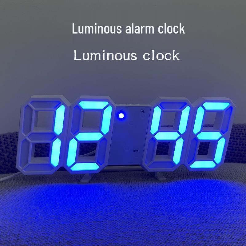 Luxury 3D LED Digital Wall & Desktop Clock - Luminous Alarm for Living Room