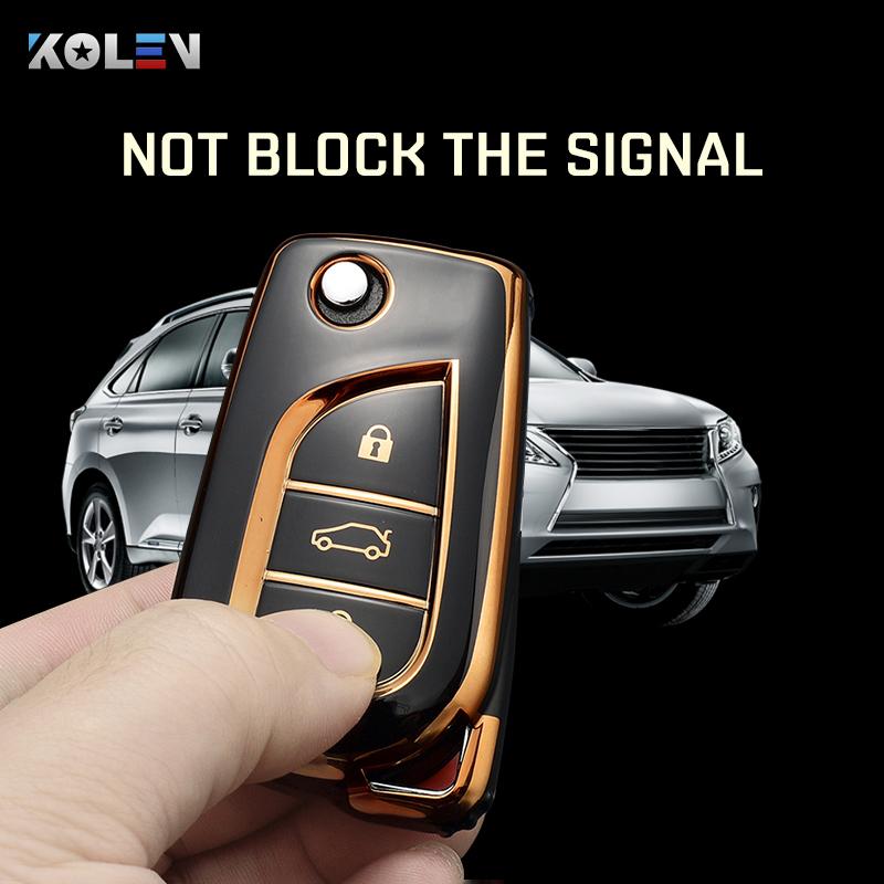 Fashion Tpu Car Flip Key Case Cover Shell Fob For Toyota Hilux Yaris Rav4 Corolla Avensis Aygo Verso Scion Tc Auris Accessories