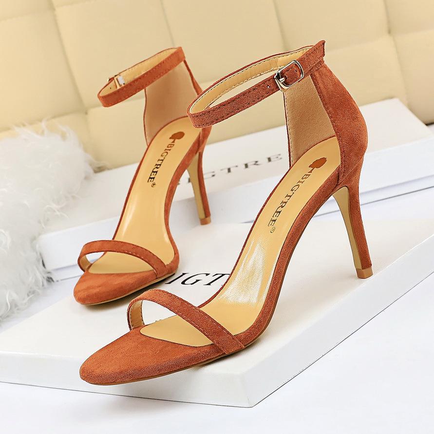 

Fashion 2024 Summer Women Extreme High Heels Sandals Gladiator Classic Strap Shoes Lady Nude Platform Nightclub Simple Fashion 126-9 35(Foot22.5cm)