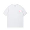 AMI Youth Embroidered Men's Crew Neck Short Sleeve Cotton T-Shirt - Casual Street Fashion