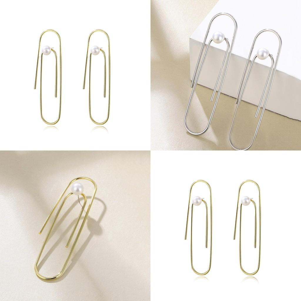 Stylish Alloy U-shaped Pearl Earrings For Women Elegant Simple Jewelry