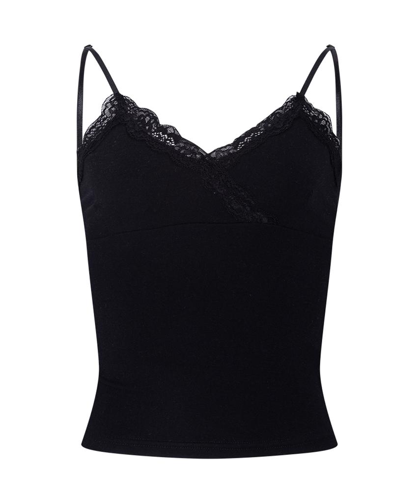Peullijeunopallou Flora Lace Sleeveless Top (Black)