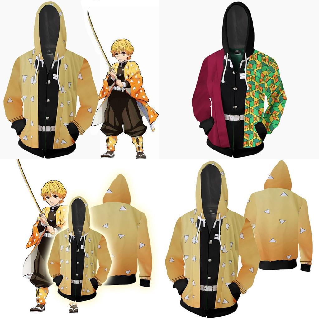 Demon Slayer Kimetsu No Yaiba Vibrant Soft Zipper Up Hoodie For Comfort