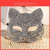 Maschera Teschio Argentata con Strass per Feste di Halloween