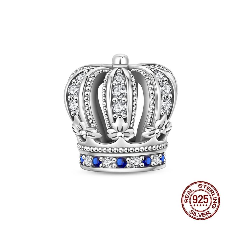 Sparkling Copper Charms Princess Crown Pendant Fit Original Bracelets Diy Women Necklace Jewelry Birthday Gifts