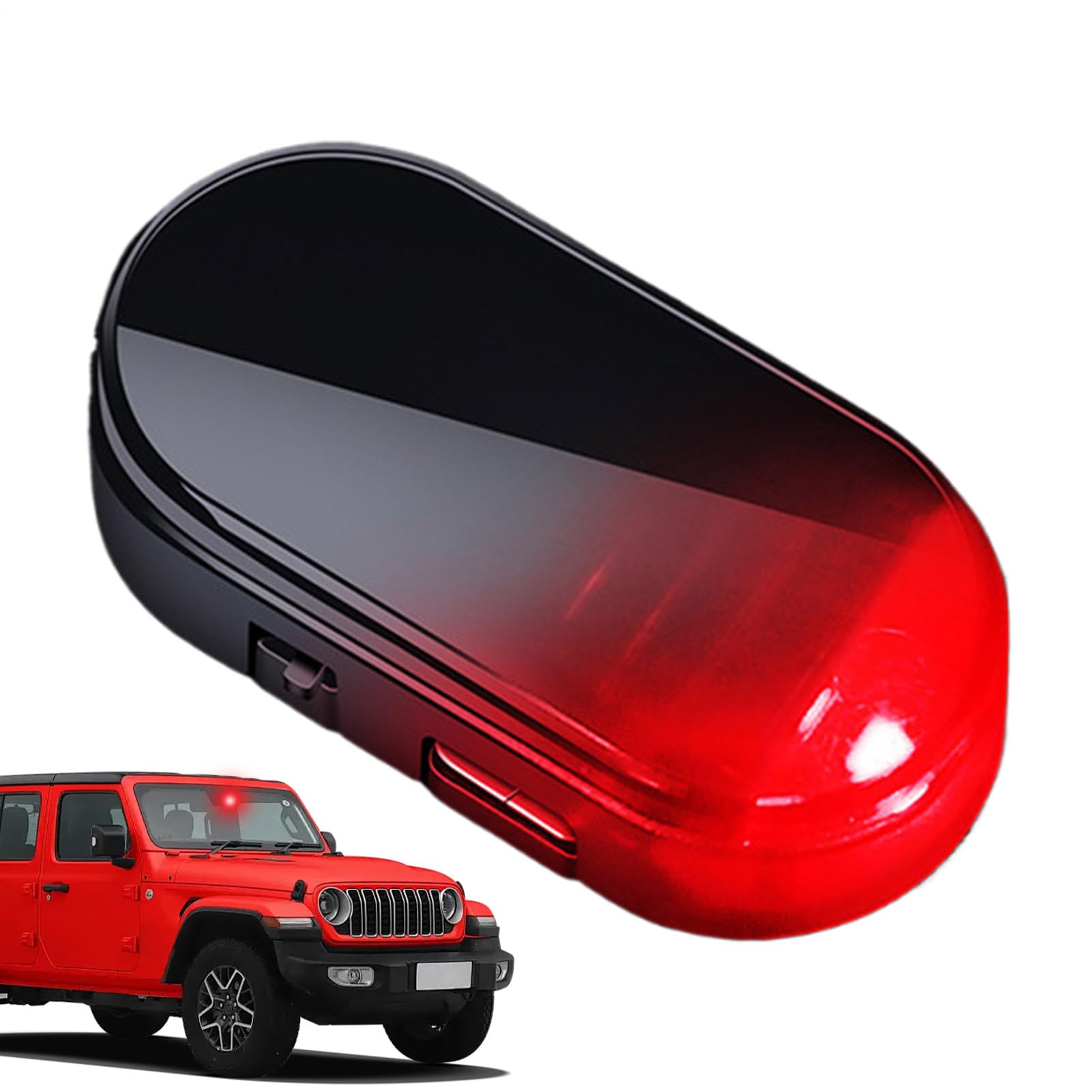 Solar Powered Car Alarm Light, Solar Warning Light for Car, One Size