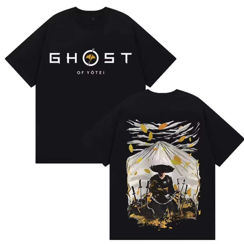 

Ghost of Yotei Graphic T Shirt Japanese Samurai Harajuku Oversized Tshirts Men Women Cosplay Retro Harajuku Male Cotton Tshirt XXXXXL чорний