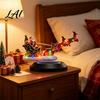 Christmas Office Ornament Lighted Floating Santa Sleigh Magnetic Levitation Flying Sleigh with Party Decor LED Light Centerpiece for Home