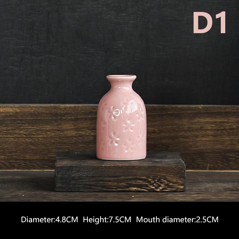 Mini Ceramics Flower Vase Nordic Hydroponics Vases Creative Room Decor Flower Plant Bottle Pots Table Ornament Colorful Vase