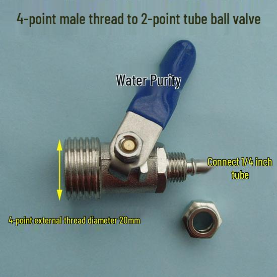 Three-Way Water Purifier Valve with 4 to 2 Points, 3 Points, and 2.5 Points Options - Internal/External Threads.