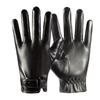 Warm leather gloves Men's and women's leather driving fleece to keep out the cold Full finger outdoor cycling Autumn and winter gloves