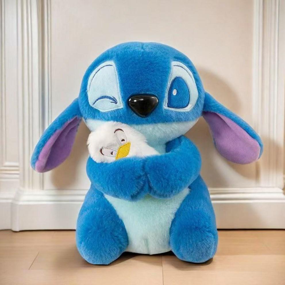 Disney Stitch Plush Toy: Adorable Winking Stitch Hugging a Duck - Perfect Children's Day Gift