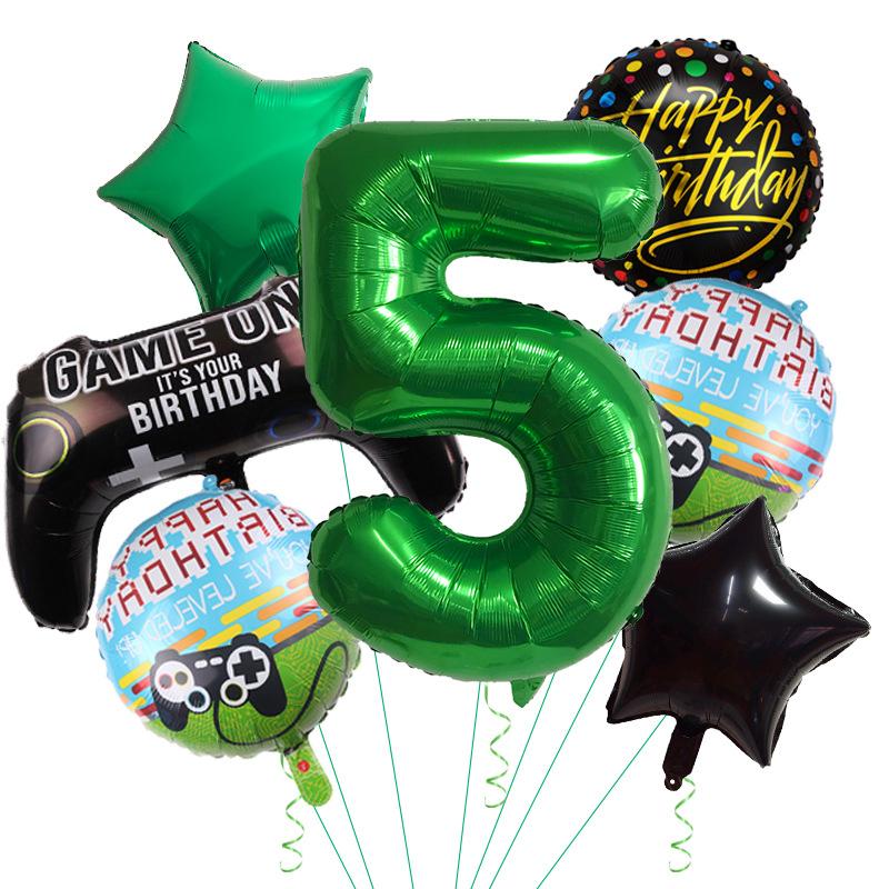 Gaming Theme Balloon Set Gamepad Aluminum Film Balloon Decoration Birthday Party Celebration Arrangement