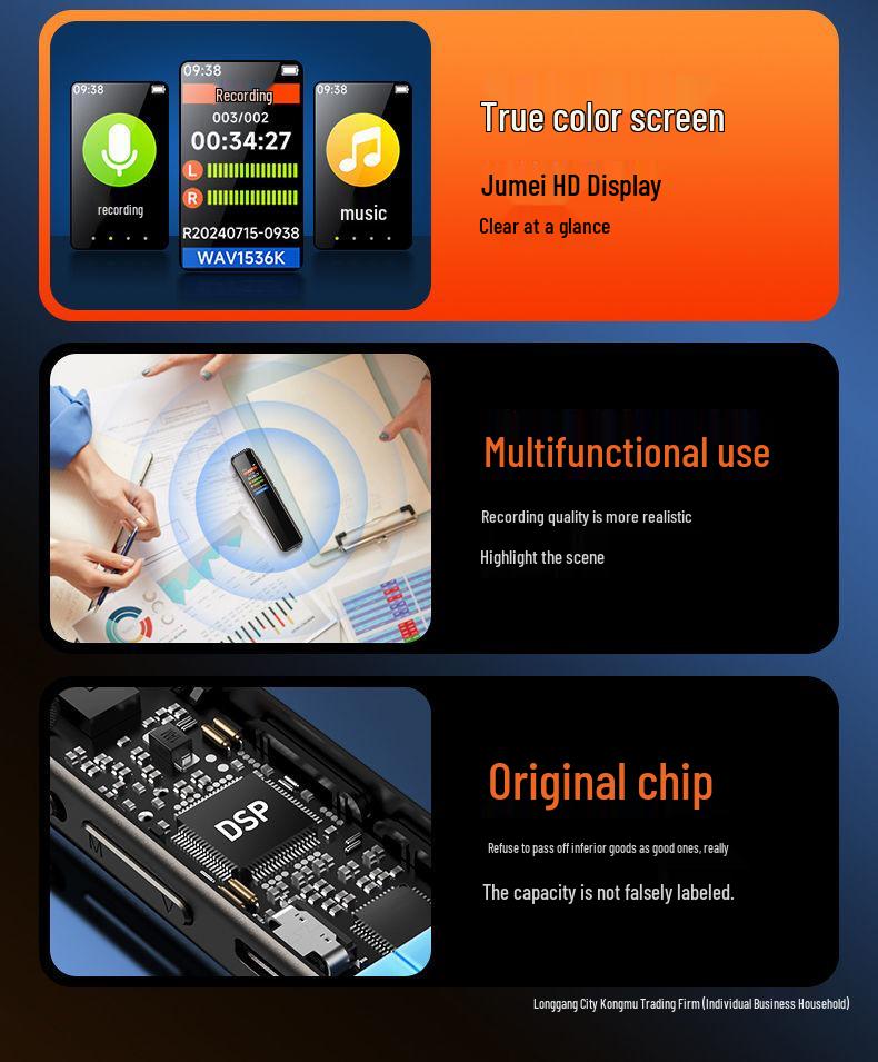 Portable Smart Voice Recorder with Noise Reduction and Long Standby