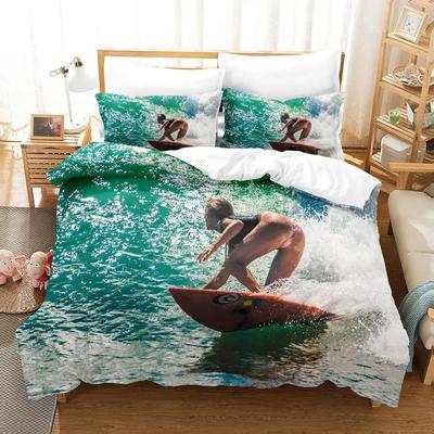 3D Surf Auf Dem Meeresgrund Bettwäsche-Sets Bettbezug-Set mit Kissenbezug Twin Full Queen King Bettzeug Bettbezug