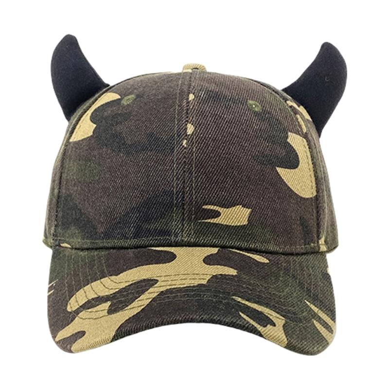 Decorative Horn Breathable Baseball Hat Women Adult Sports Hat Outdoor Activity