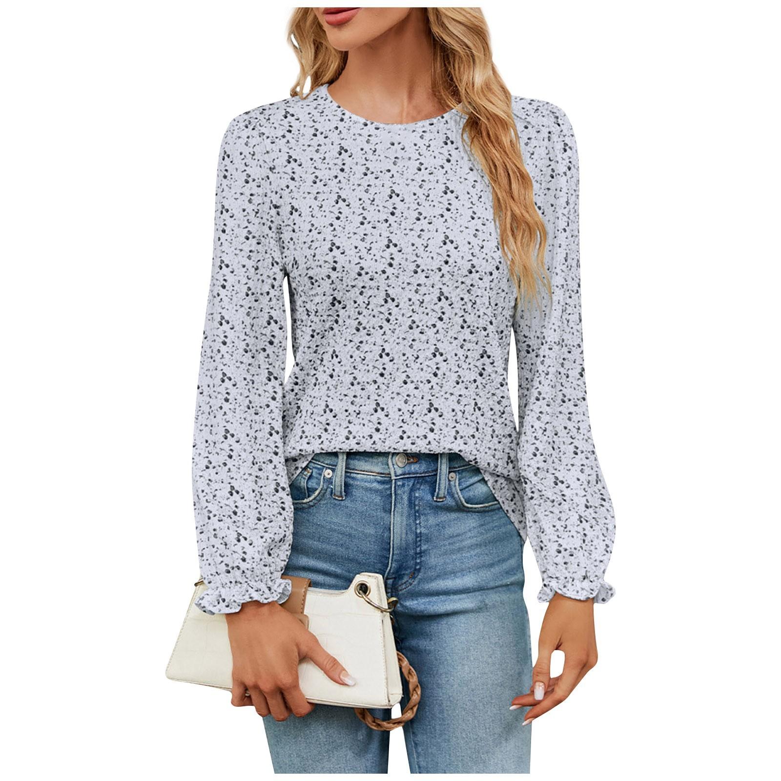 Женский модный сексуальный удобный маленький пуловер с круглым вырезом и цветочным принтом — фото 5