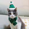 Christmas Pet Scarf, Cat Dog Wool Thread Scarf, Cartoon Snowman Elk Warm Plush Cat Knitted Scarf Christmas Gift for Pets