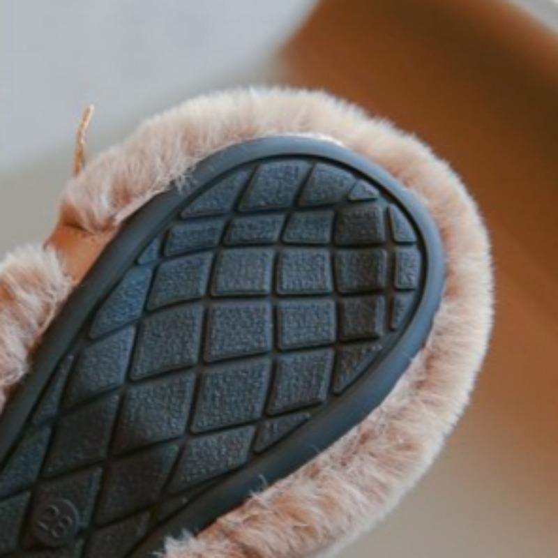 Girls' Plush Warm Fur Shoes Fashionable and Stylish Princess Shoes Korean Style All-match Moccasins