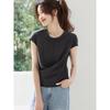 Women's Casual Slim-Fit Twisted Waist Short Sleeve T-Shirt