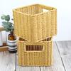 1Pc Desktop Organizing Box Simple Storage Case Removable Hand-woven Practical PP Imitation Rattan Storage Basket