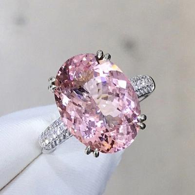 Sterling Silber Ringe für Damen Rosa Zirkonia Neu Hochzeit Verlobungsband Accessoires Luxus Trendiger Damenschmuck Geschenk